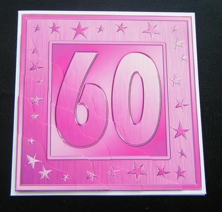 60th Bright Metallic Age Wavy Corner Side Stacker Topper by Charlie Angel