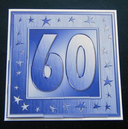 60th Bright Metallic Age Wavy Corner Side Stacker Topper by Charlie Angel
