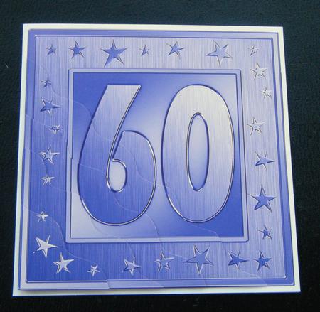 60th Bright Metallic Age Wavy Corner Side Stacker Topper by Charlie Angel