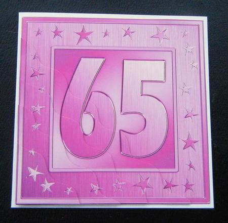 65th Bright Metallic Age Wavy Corner Side Stacker Topper by Charlie Angel