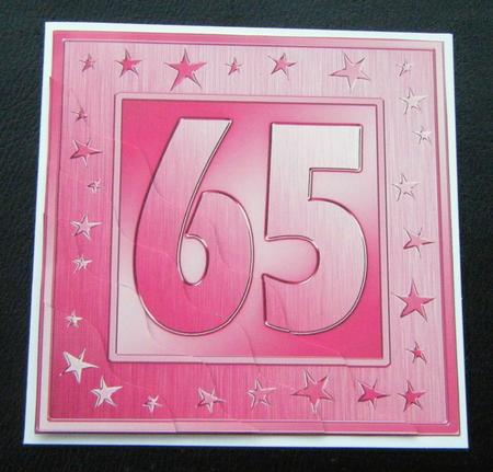 65th Bright Metallic Age Wavy Corner Side Stacker Topper by Charlie Angel
