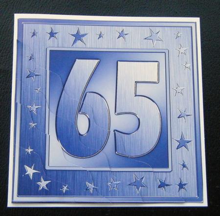 65th Bright Metallic Age Wavy Corner Side Stacker Topper by Charlie Angel