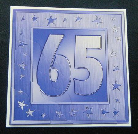 65th Bright Metallic Age Wavy Corner Side Stacker Topper by Charlie Angel