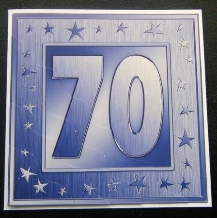 70th Bright Metallic Age Wavy Corner Side Stacker Topper by Charlie Angel
