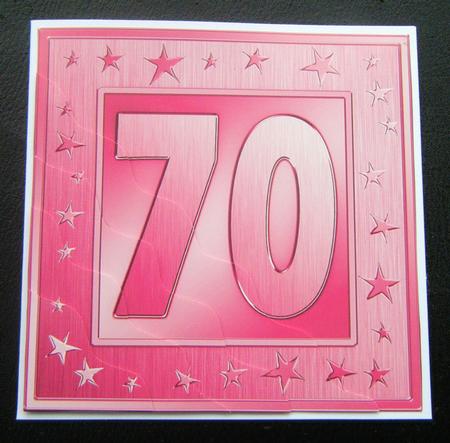 70th Bright Metallic Age Wavy Corner Side Stacker Topper by Charlie Angel