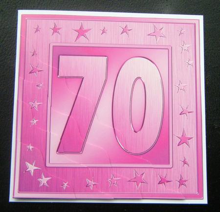 70th Bright Metallic Age Wavy Corner Side Stacker Topper by Charlie Angel