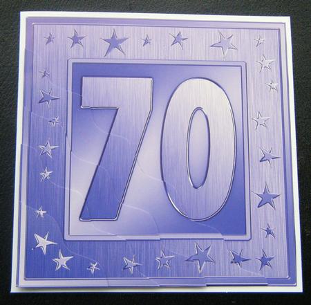 70th Bright Metallic Age Wavy Corner Side Stacker Topper by Charlie Angel