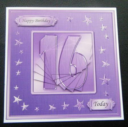 16th Bright Metallic Age Quick Card with Twisted Pyramage by Charlie Angel