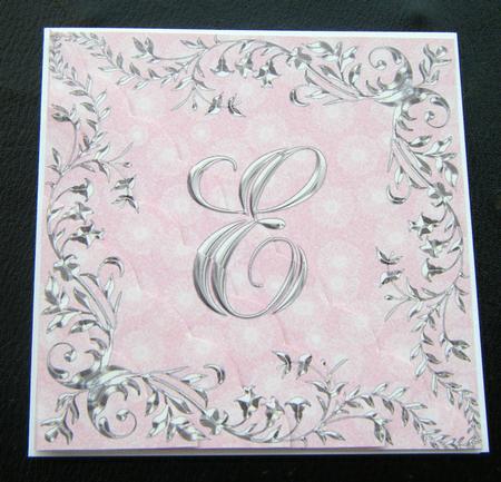 Sterling Silver Initial - E - Corner Stacker Card by Charlie Angel