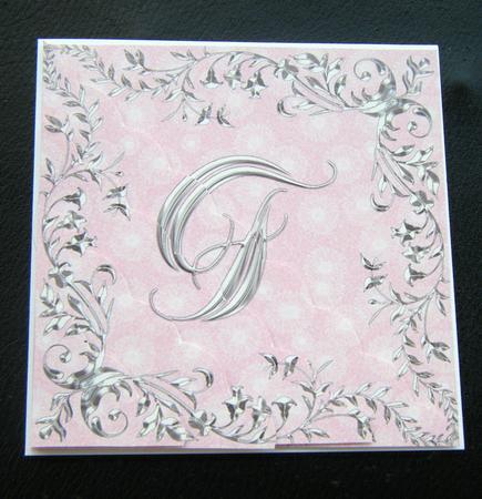 Sterling Silver Initial - F - Corner Stacker Card by Charlie Angel