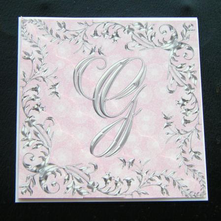 Sterling Silver Initial - g - Corner Stacker Card by Charlie Angel