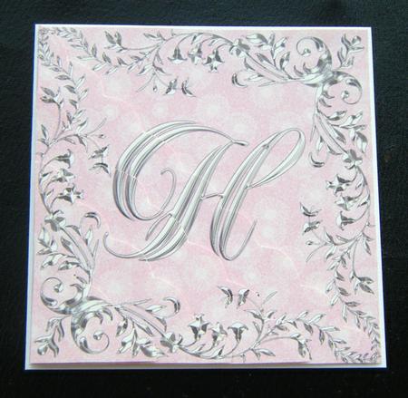 Sterling Silver Initial - H - Corner Stacker Card by Charlie Angel
