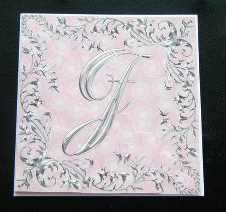 Sterling Silver Initial - J - Corner Stacker Card by Charlie Angel
