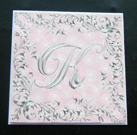 Sterling Silver Initial - K - Corner Stacker Card by Charlie Angel