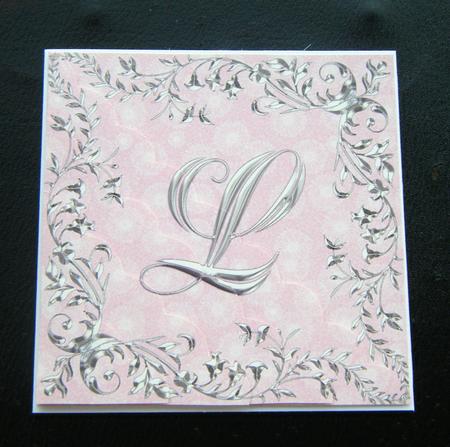 Sterling Silver Initial - L - Corner Stacker Card by Charlie Angel