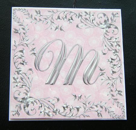 Sterling Silver Initial - m - Corner Stacker Card by Charlie Angel