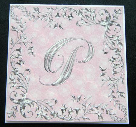 Sterling Silver Initial - P - Corner Stacker Card by Charlie Angel