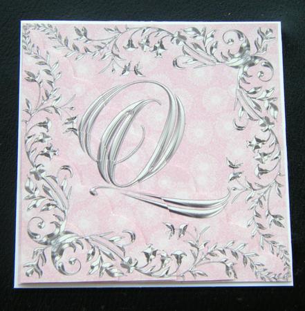 Sterling Silver Initial - Q - Corner Stacker Card by Charlie Angel