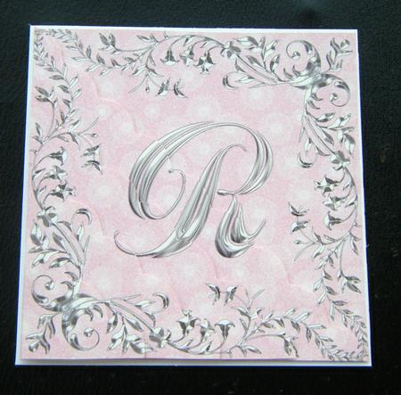 Sterling Silver Initial - R - Corner Stacker Card by Charlie Angel