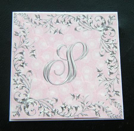 Sterling Silver Initial - S - Corner Stacker Card by Charlie Angel