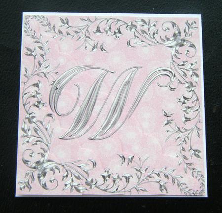 Sterling Silver Initial - W - Corner Stacker Card by Charlie Angel