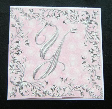 Sterling Silver Initial - Y - Corner Stacker Card by Charlie Angel