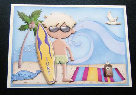 Surfing Hunk Topper and Decoupage by Charlie Angel