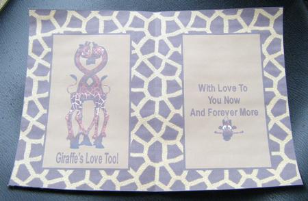 Romantic Giraffes Love Too Insert by Charlie Angel