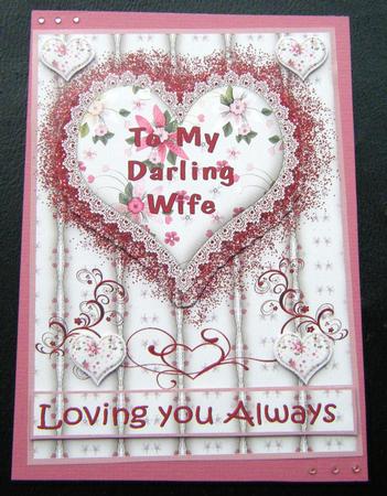 Wife Valentine Cushioned Heart by Charlie Angel