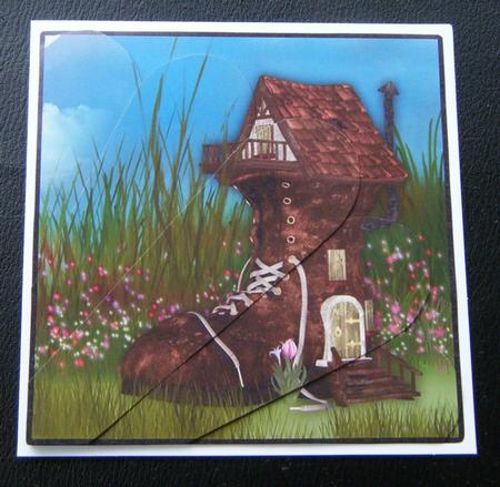 There Was an Old Lady Alternative New Home Fan Pyramid Card by Charlie Angel