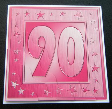 90th Bright Metallic Age Wavy Corner Side Stacker Topper by Charlie Angel