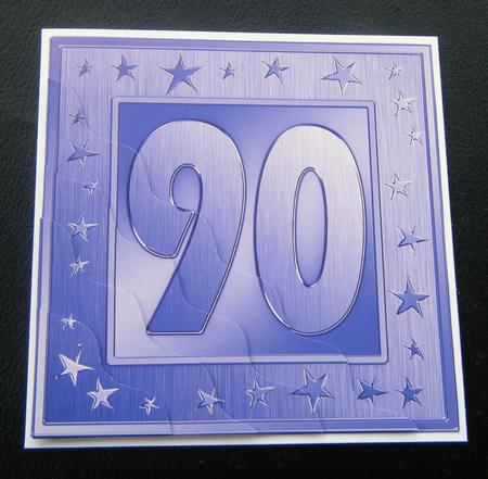 90th Bright Metallic Age Wavy Corner Side Stacker Topper by Charlie Angel