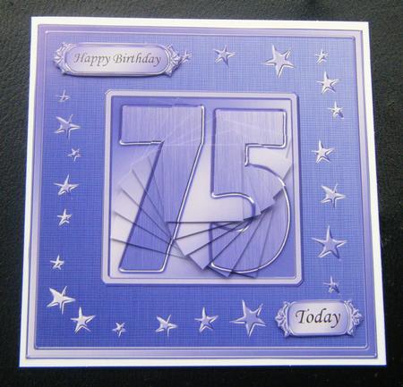 75th Bright Metallic Age Wavy Corner Side Stacker Topper by Charlie Angel