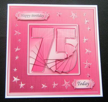 75th Bright Metallic Age Wavy Corner Side Stacker Topper by Charlie Angel