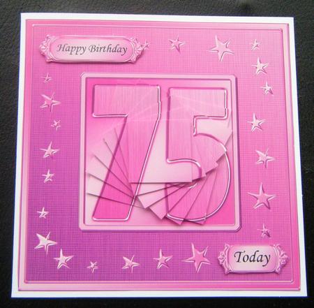 75th Bright Metallic Age Wavy Corner Side Stacker Topper by Charlie Angel