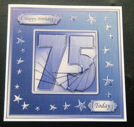 75th Bright Metallic Age Wavy Corner Side Stacker Topper by Charlie Angel