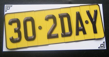 30th Birthday Fun Novelty Number Plate with Side Stacker by Charlie Angel
