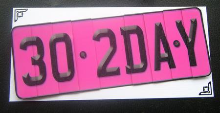 30th Birthday Fun Novelty Number Plate with Side Stacker by Charlie Angel