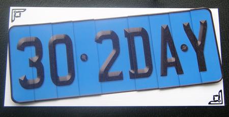30th Birthday Fun Novelty Number Plate with Side Stacker by Charlie Angel