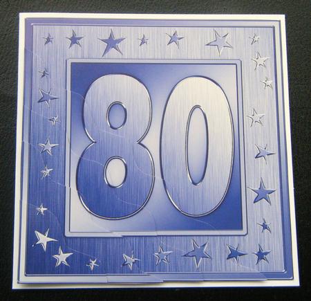 80th Bright Metallic Age Wavy Corner Side Stacker Topper by Charlie Angel