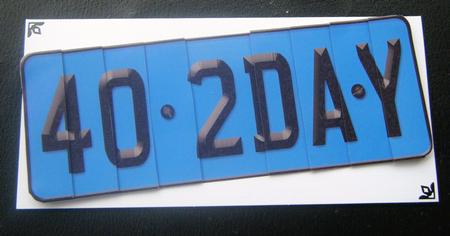 40th Birthday Fun Novelty Number Plate with Side Stacker by Charlie Angel