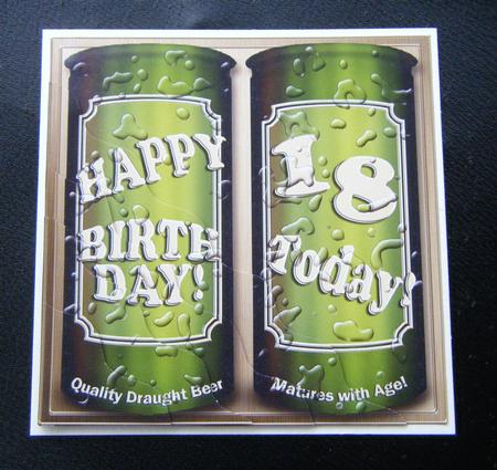 18th Birthday Beer Cans Wavy Corner Side Stacker Topper by Charlie Angel