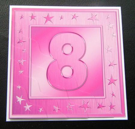 8th Bright Metallic Age Wavy Corner Side Stacker Topper by Charlie Angel