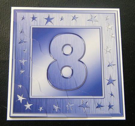 8th Bright Metallic Age Wavy Corner Side Stacker Topper by Charlie Angel
