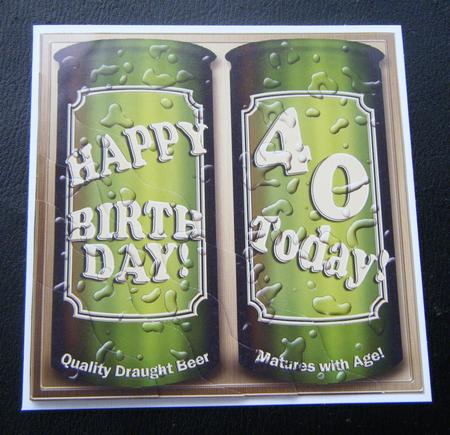40th Birthday Beer Cans Wavy Corner Side Stacker Topper by Charlie Angel