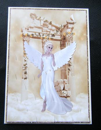 Heavenly Angel -  Scalloped Corner Stacker Card by Charlie Angel