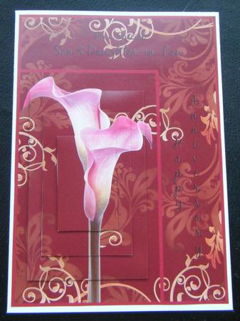 Indian Summer Cala Lily Anniversary Card Son -  by Charlie Angel