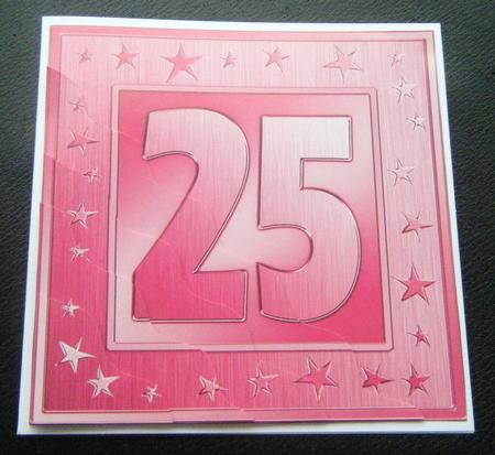 25th Bright Metallic Age Wavy Corner Side Stacker Topper by Charlie Angel