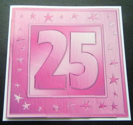 25th Bright Metallic Age Wavy Corner Side Stacker Topper by Charlie Angel