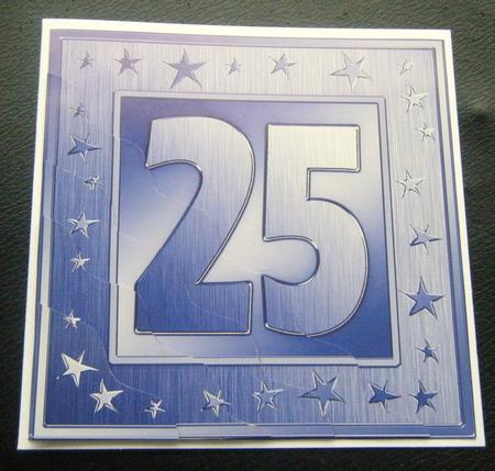 25th Bright Metallic Age Wavy Corner Side Stacker Topper by Charlie Angel